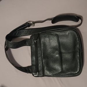 Small black leather tote